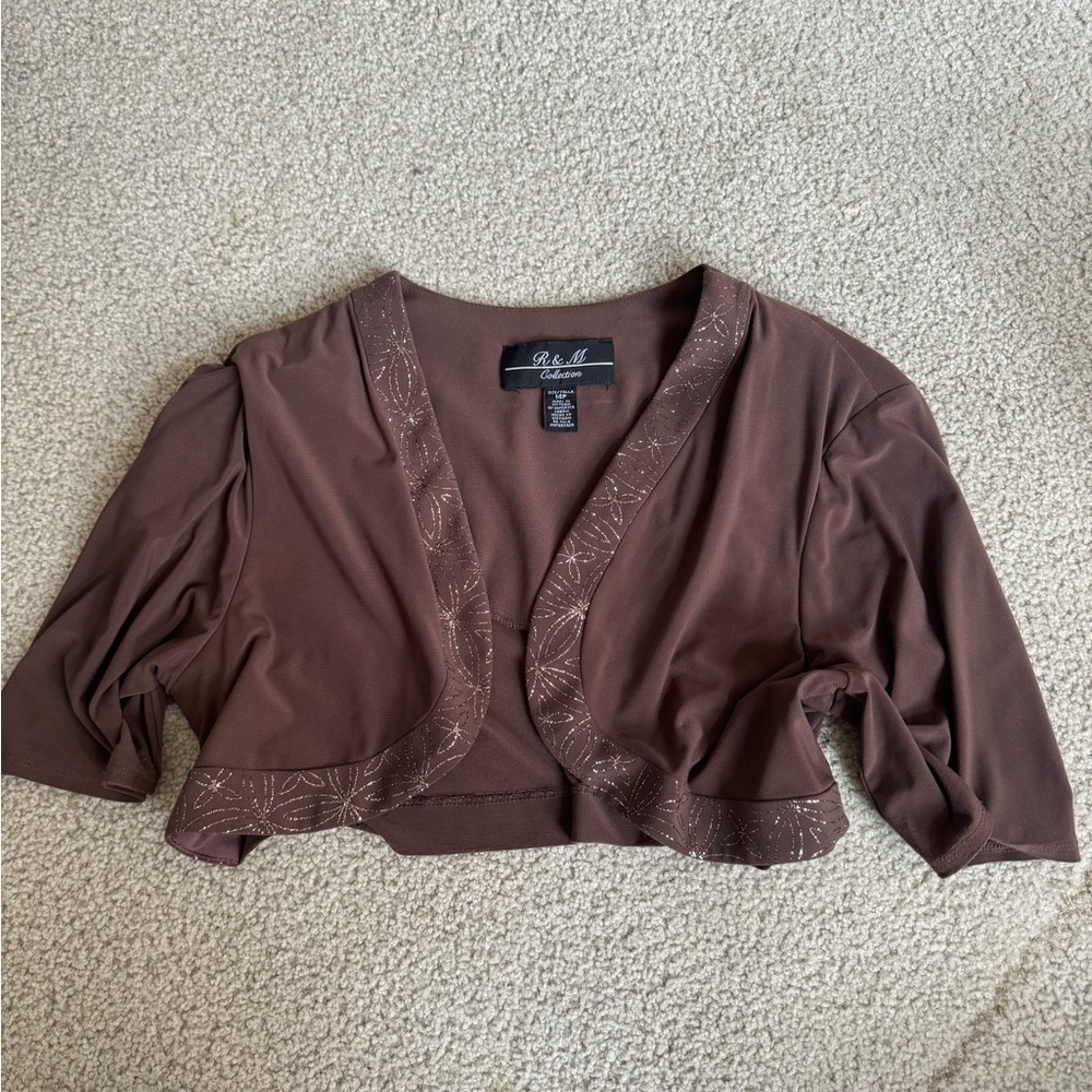 R & M cardigan brown vest formal